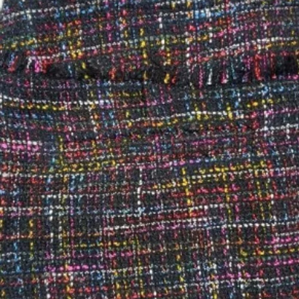 H& M Tweed Woven Textured Raw, Frayed Edge Short Jacket Size 6 NWT - Picture 13 of 14